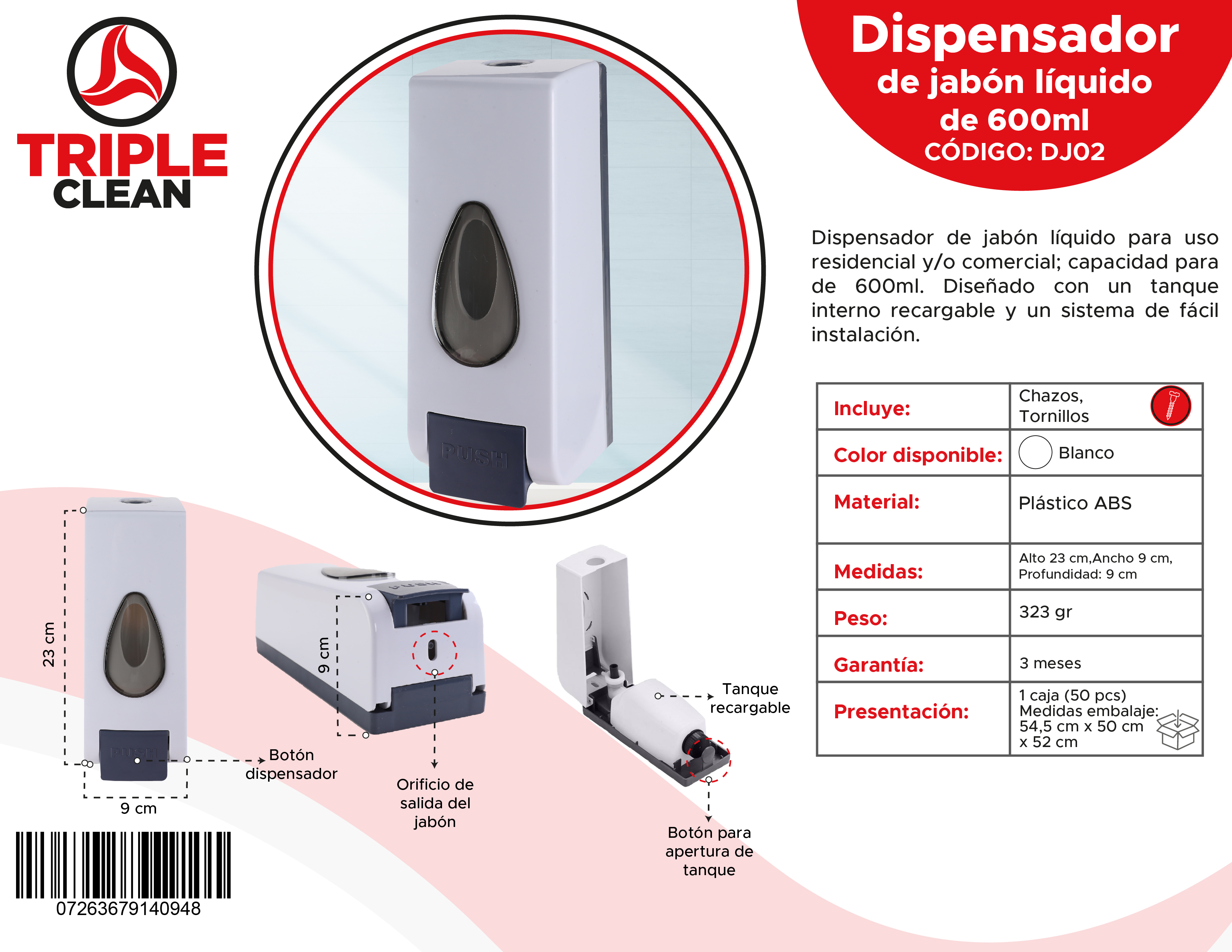 Miniatura 6 de Dispensador de jabón líquido 600 ml